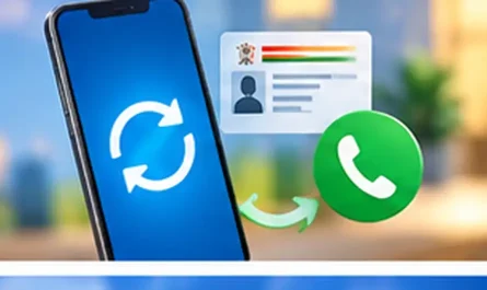 Aadhaar mobile number update with phone refresh and ID card icon
