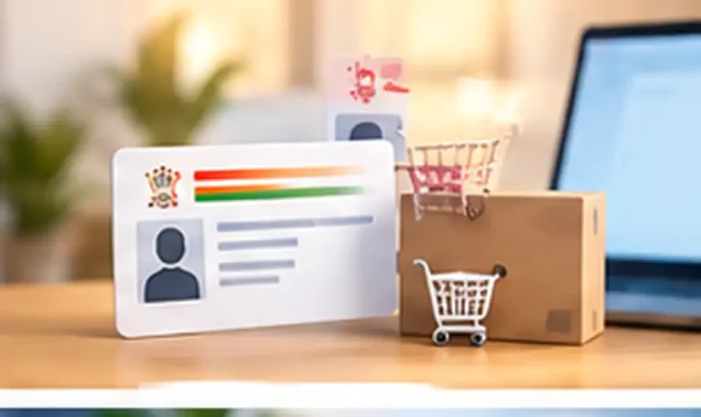 Aadhaar PVC card order online with delivery cart icon