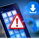 Android app not installing warning with download and error icons on phone
