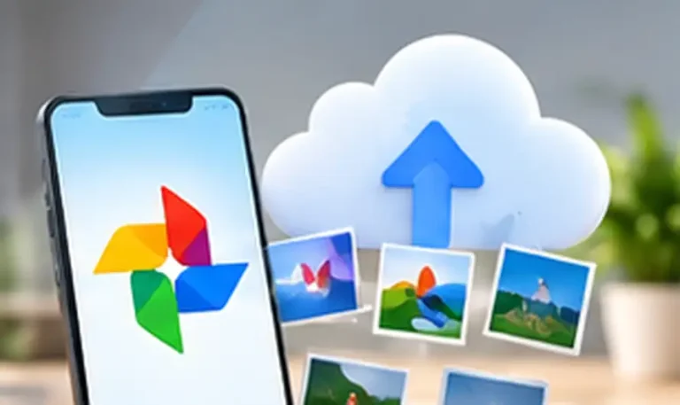 Phone uploading photos to the cloud, illustrating how Google Photos backup saves pictures automatically