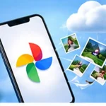 Google Photos storage full warning with cloud sync icon on smartphone