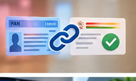 PAN Aadhaar link status check with linked chain icon