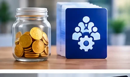 PF balance check online with savings jar and employee icon