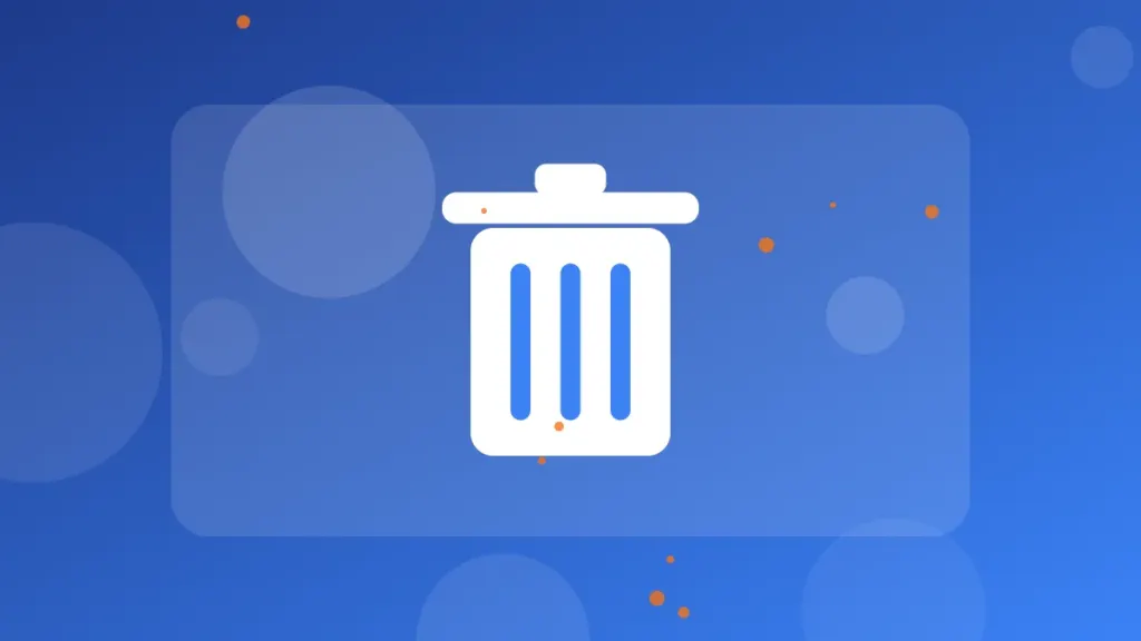Delete Instagram account illustration with trash icon